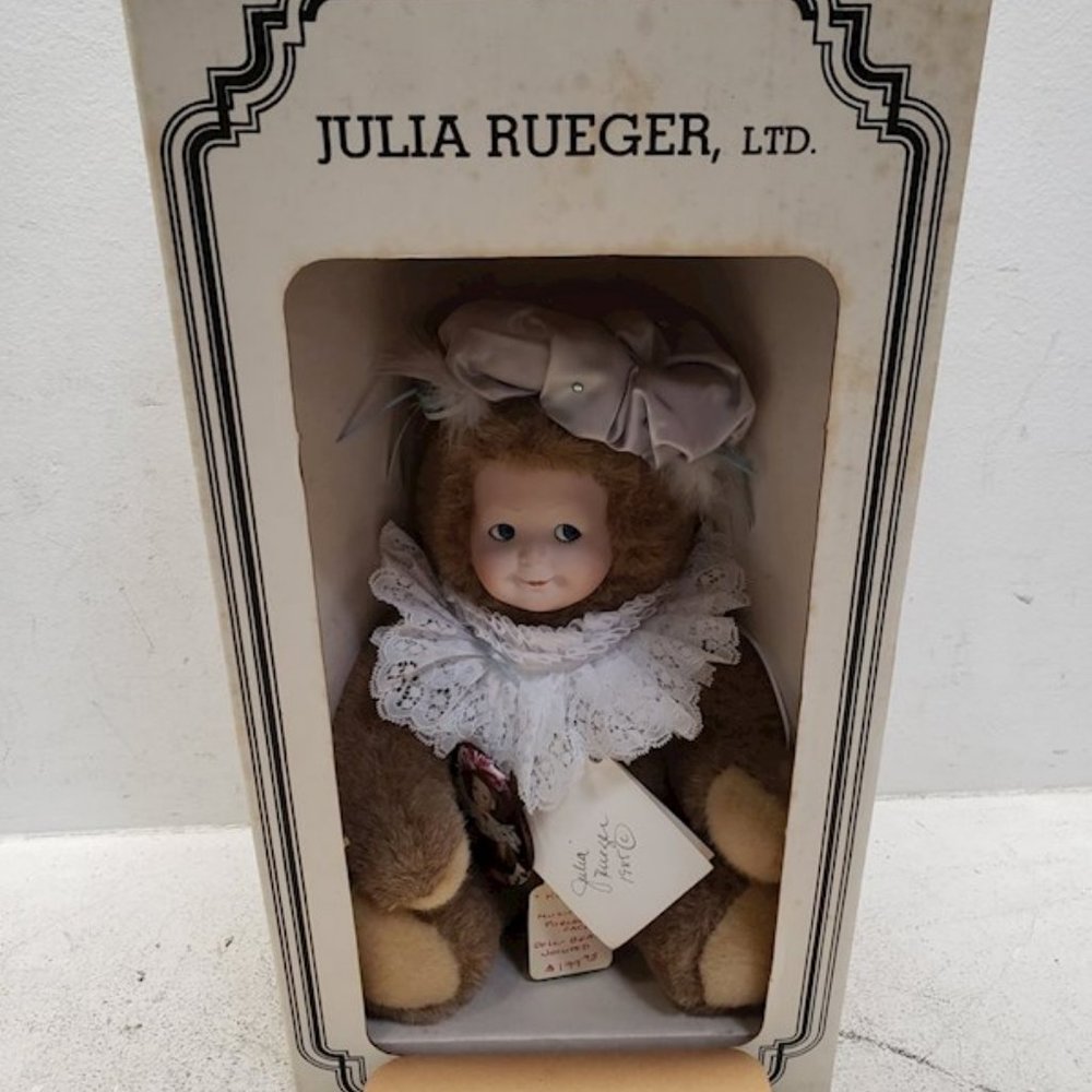 Julia Rueger 12" Teddy Bear Porcelain Doll